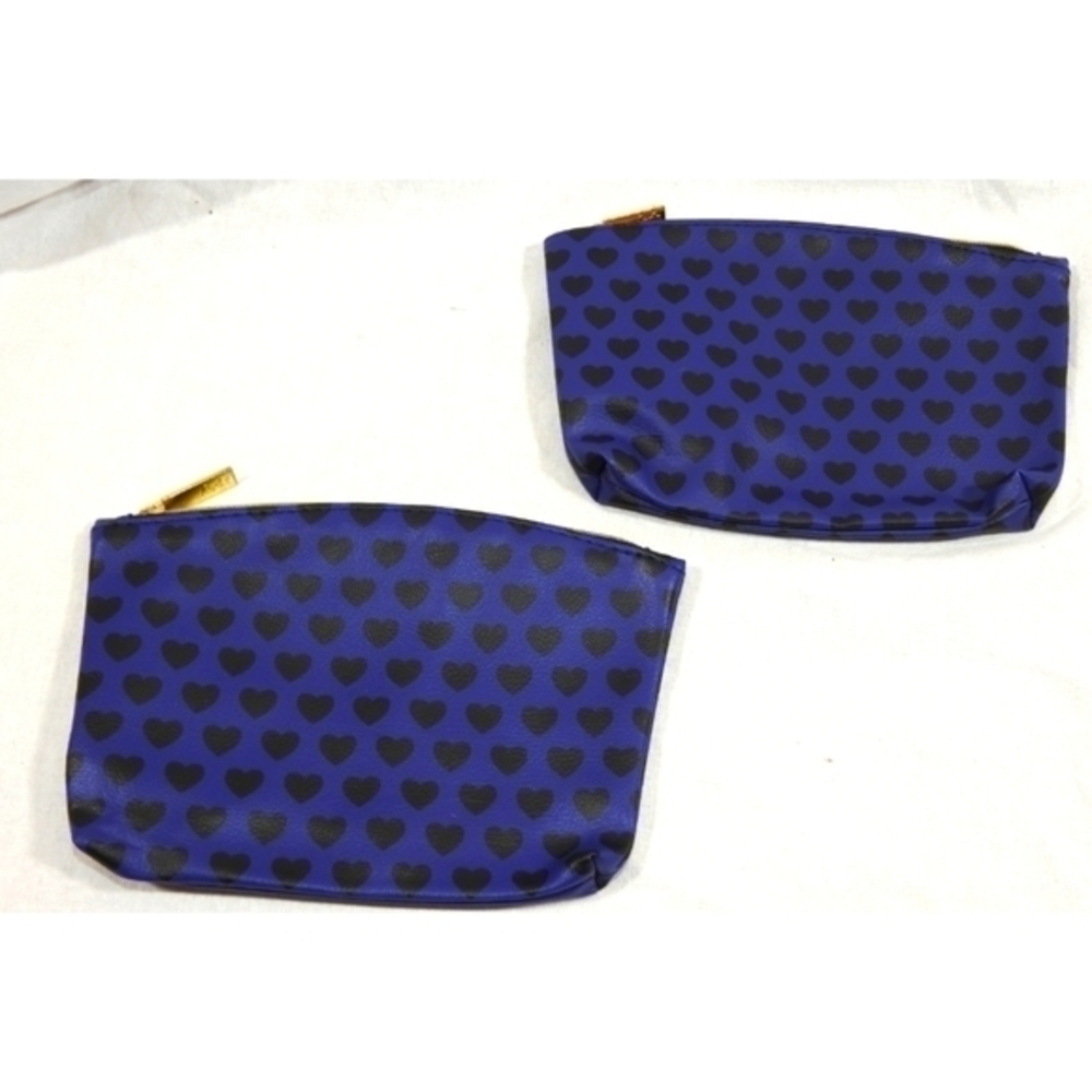 ✨️ Lot of‎ 2 Ipsy Blue and Black Heart Make-up Bags